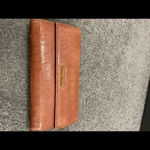 Stylish 80% new Miu Miu leather wallet